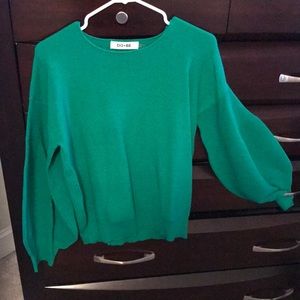 Vici dolls emerald green bubble sleeve sweater